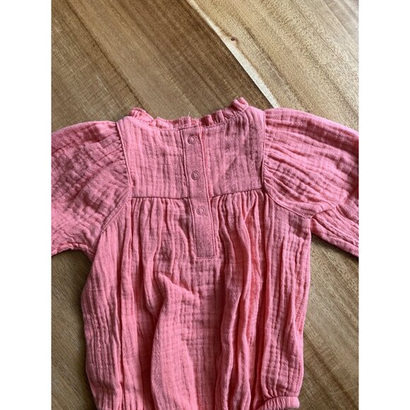Cat & Jack Baby Girls Dusty Coral Long-Sleeve Bodysuit Romper - Picture 5 of 10